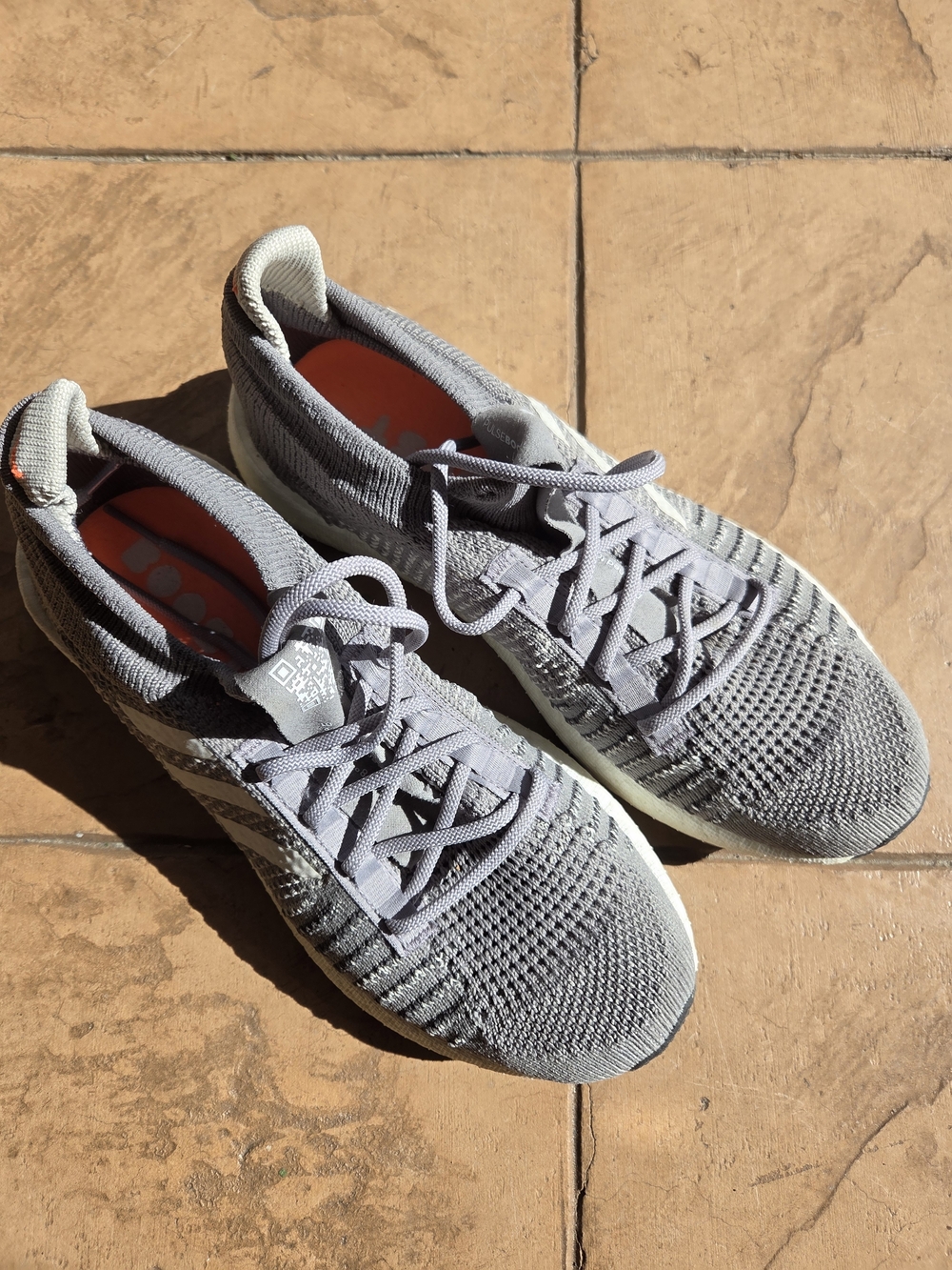 adidas Gray Knit Athletic Running Shoes